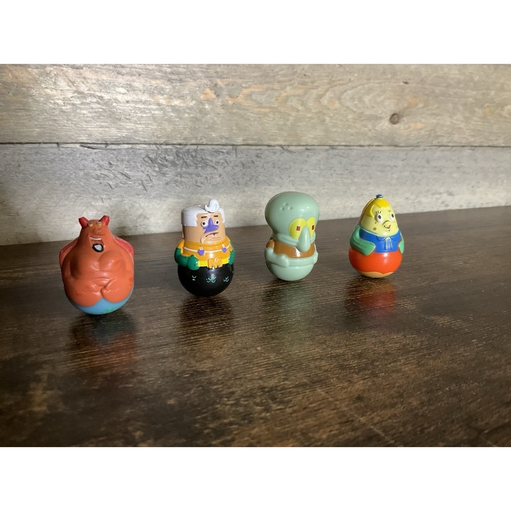 SpongeBob SquarePants Weeble Wobble Toys Viacom Frankford Candy Lot Of 4 - Picture 2 of 3